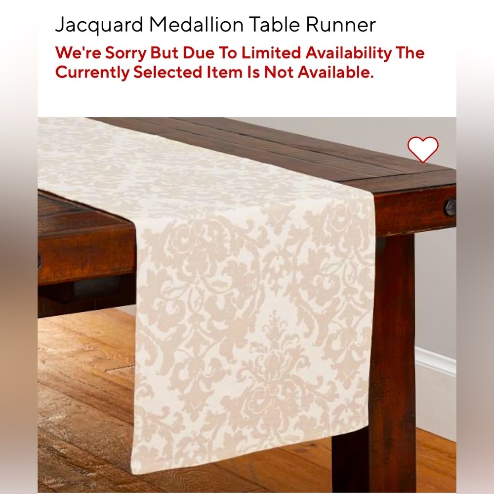 Pottery barn (1)  jacquard medallion table runner and ( 16) matching napkins new